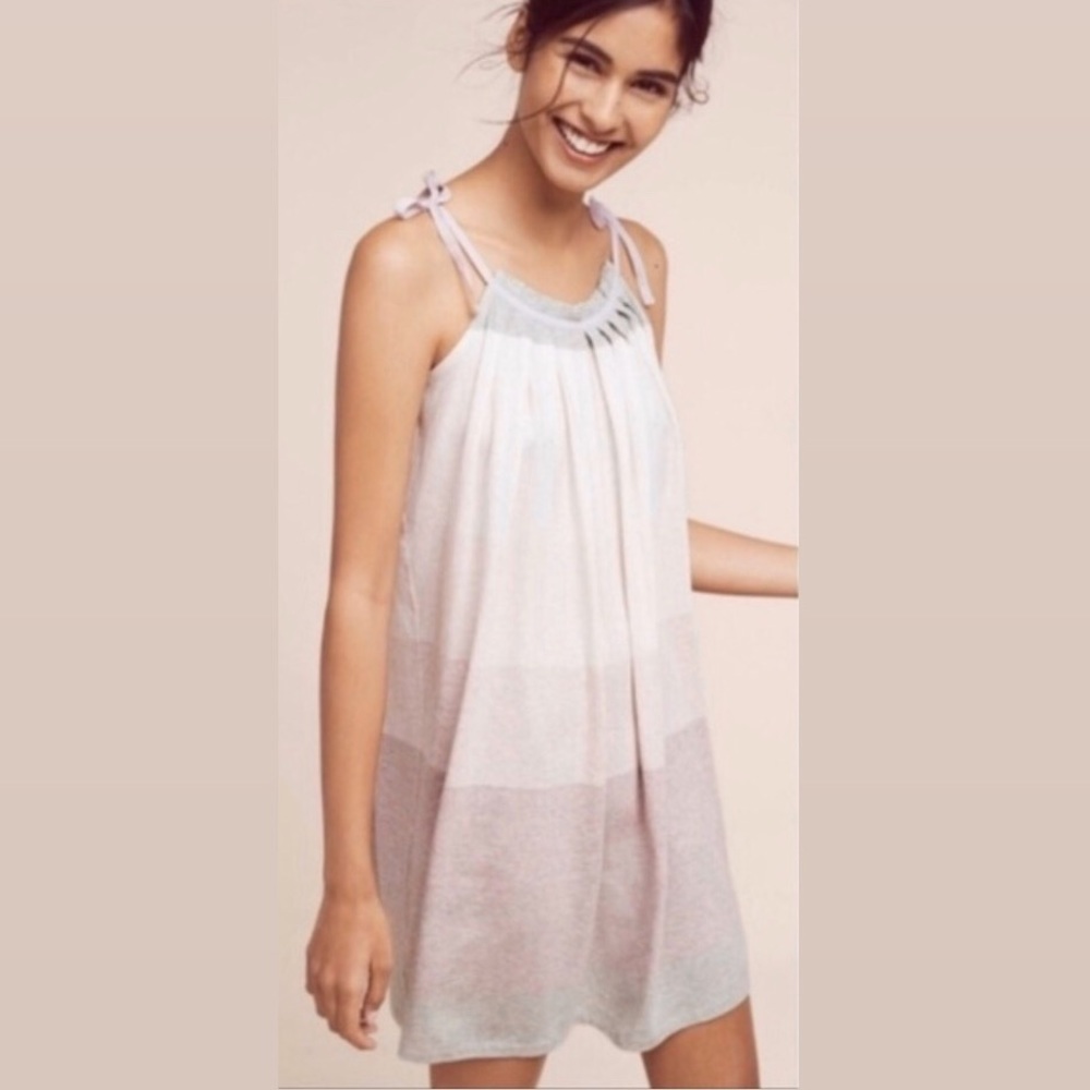 Anthropologie Eloise purple stripe swing sundress - Picture 1 of 8